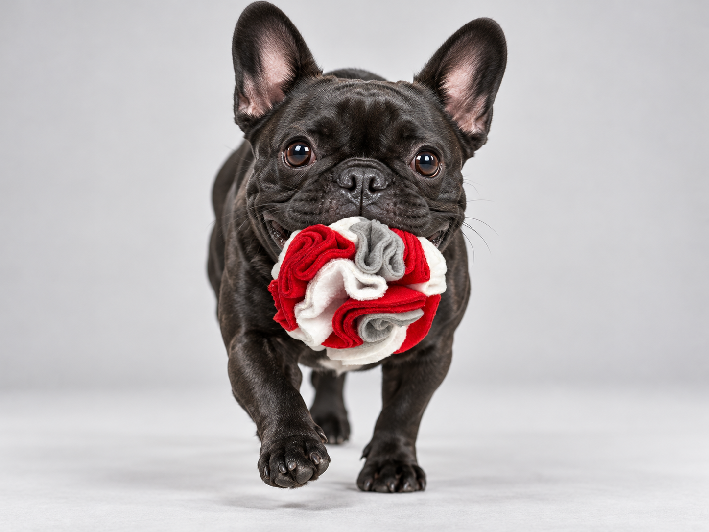 Glory To Dog Snuffle Ball Scarlet White and Gray