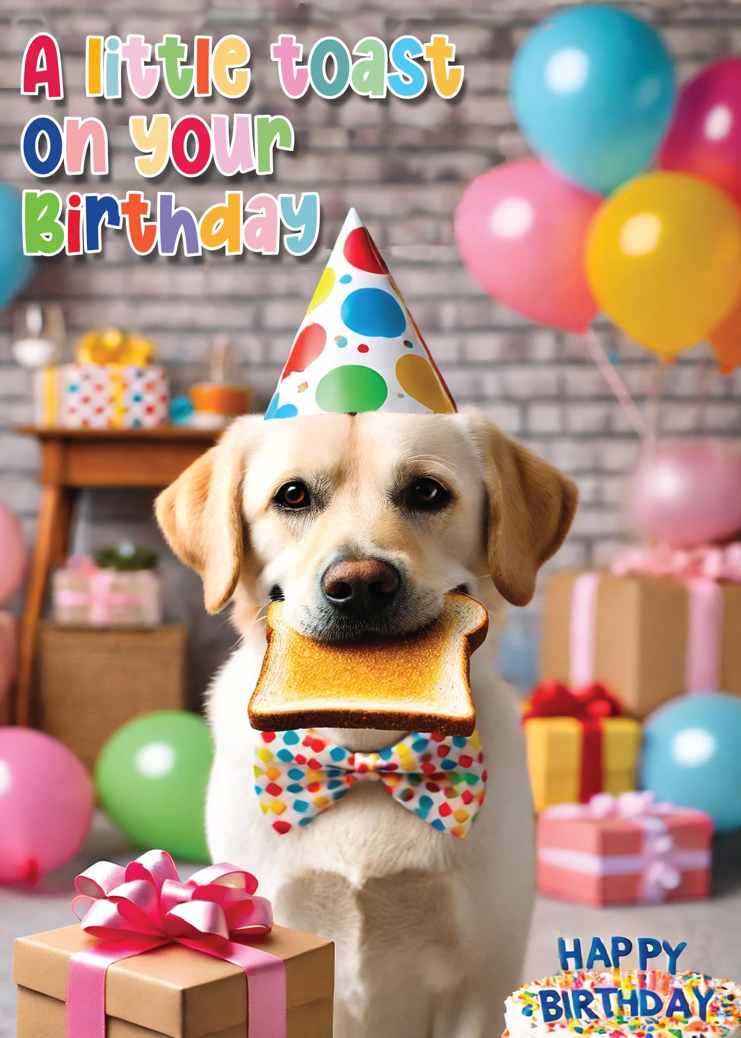 Glory To Dog Biglietto D'Auguri Golden Retriever – 'It's Your Birthday Have A Ball' Con Busta (12,7x17,8 Cm)
