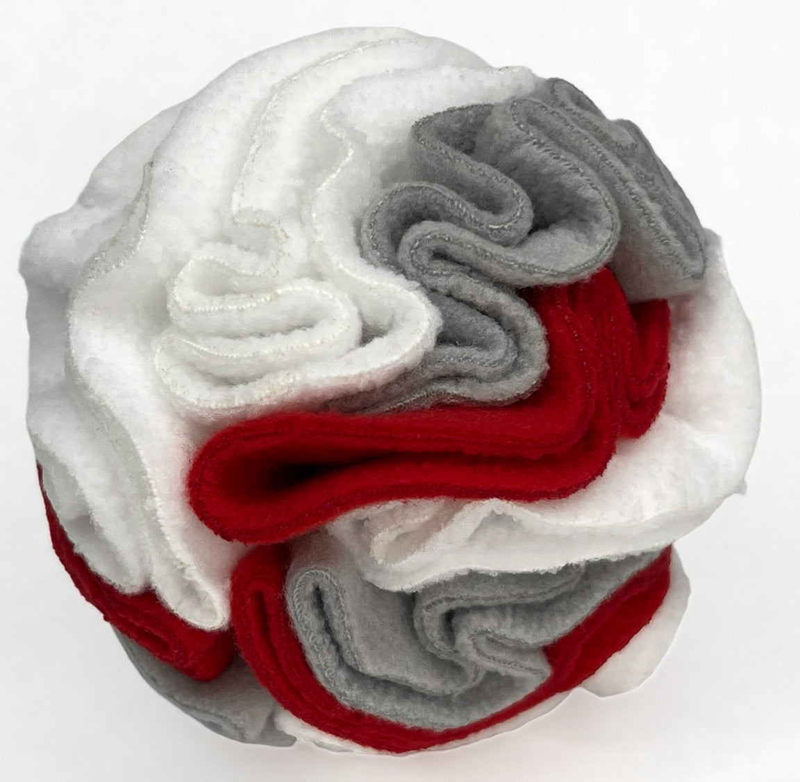 Glory To Dog Snuffle Ball Scarlet White and Gray